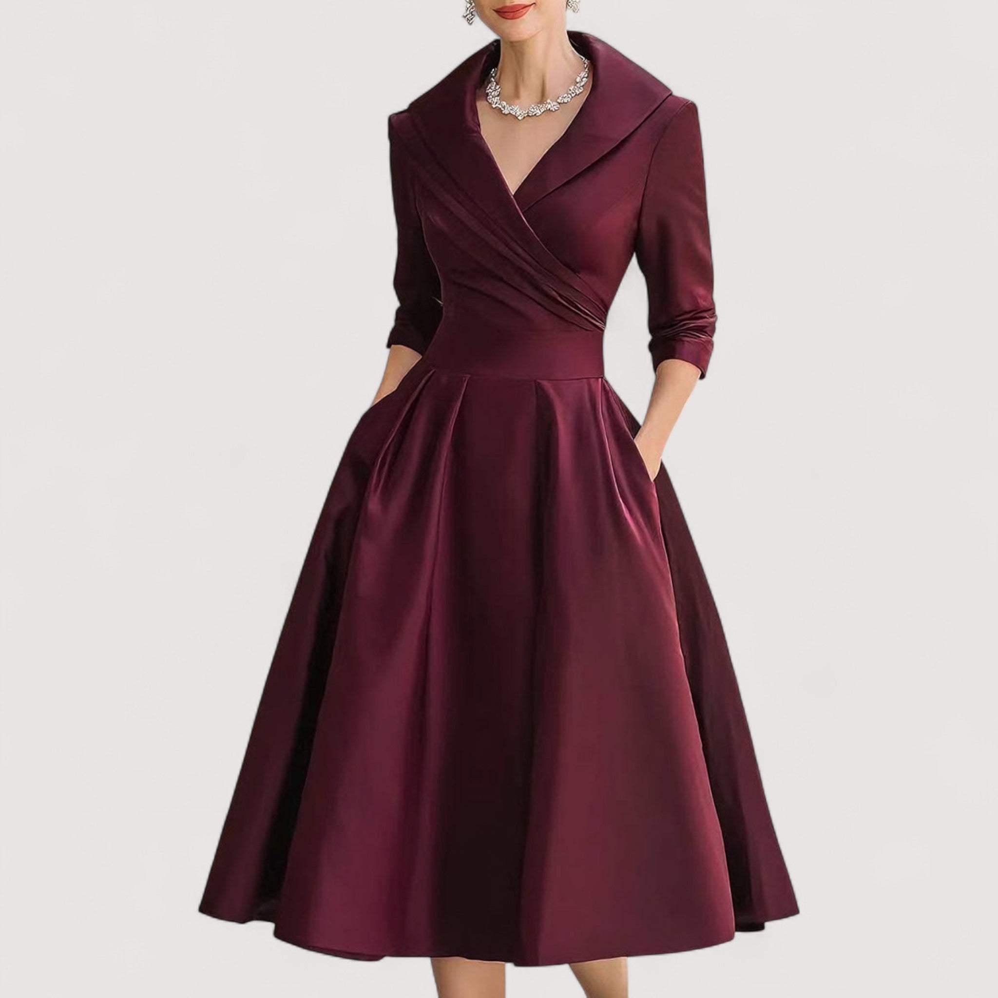 Lorenza™ | Midi-Satin-Kleid