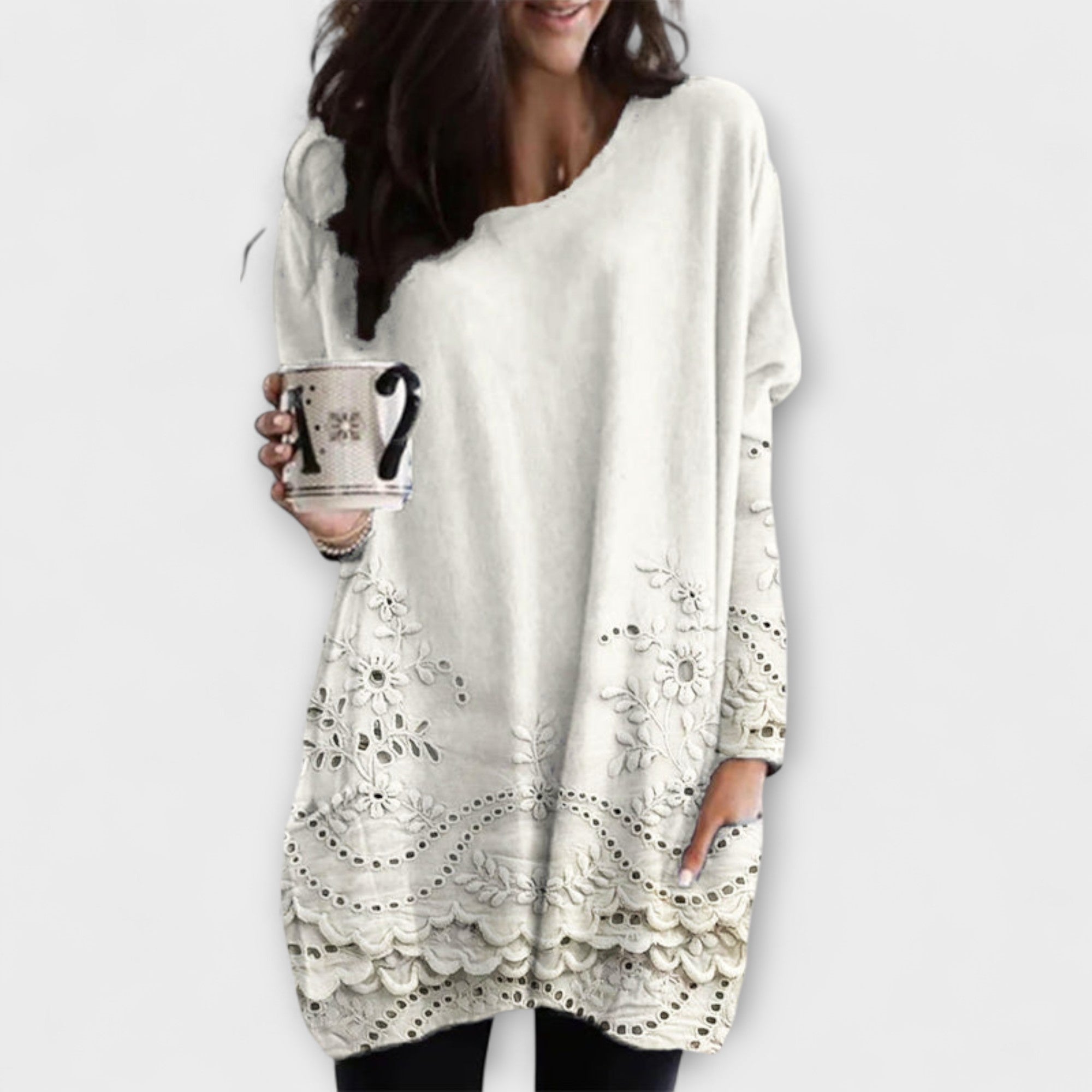 Riley™ | Bedruckter Pullover Mit Stickerei