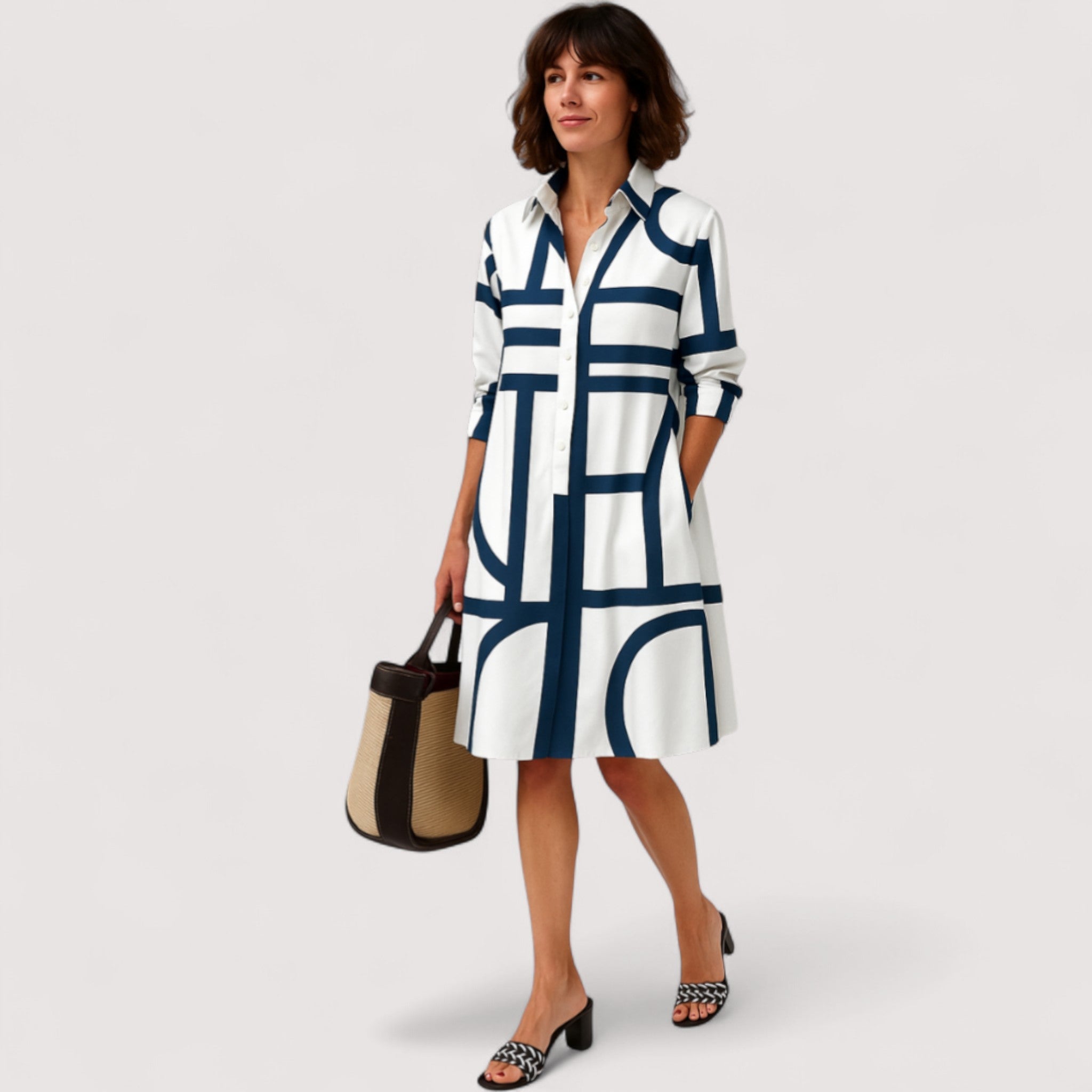 Lili™ | Geometrisches Midikleid