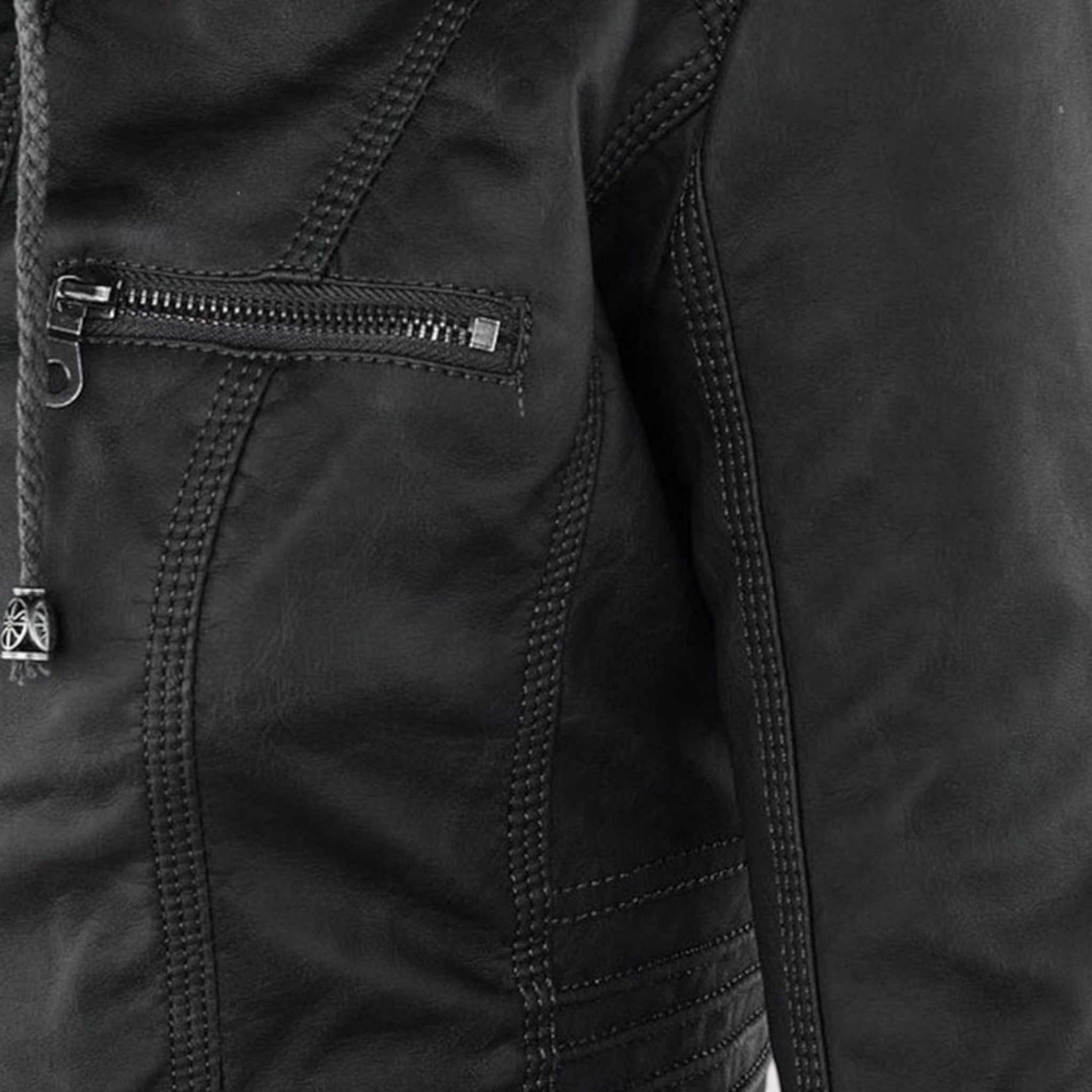 Laurina™ | Taillierte Bikerjacke mit Kapuze