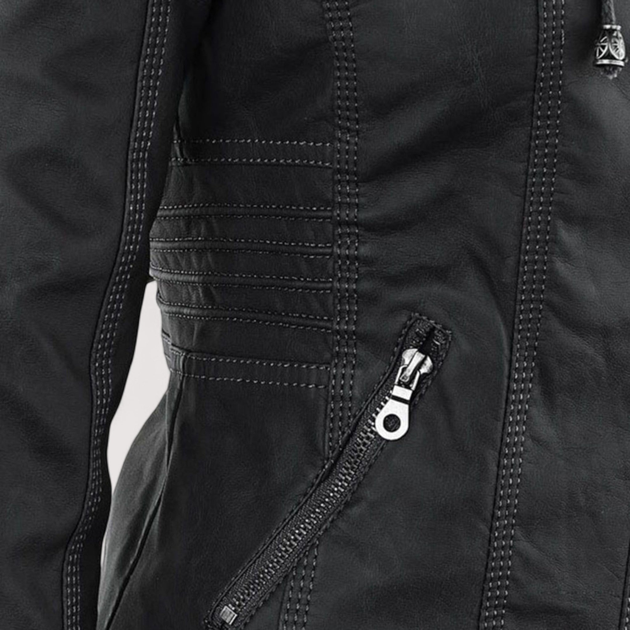 Laurina™ | Taillierte Bikerjacke mit Kapuze
